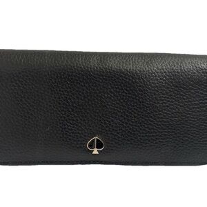 Kate spade leather wallet black wristlet organizer